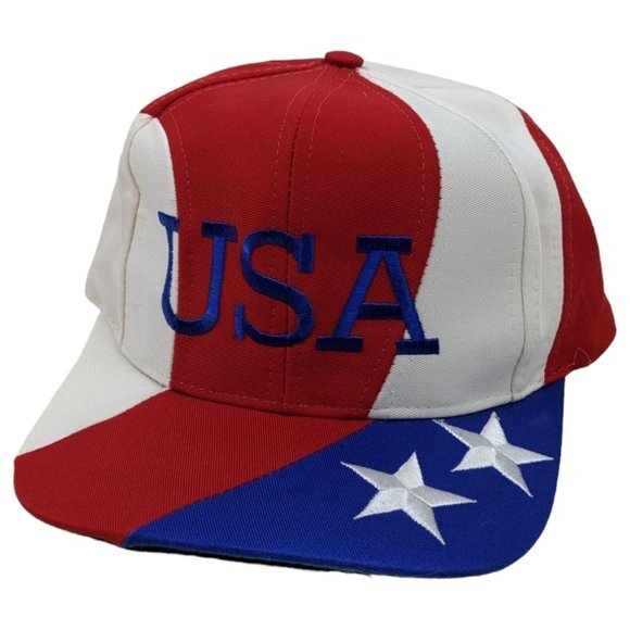 Vintage 90s USA Red White‎ Blue SnapBack Cap Kati Supreme Hat RARE - Picture 1 of 8